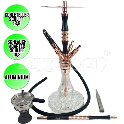 Crystalia | 2048-C Shisha Komplett-Set | Rosègold