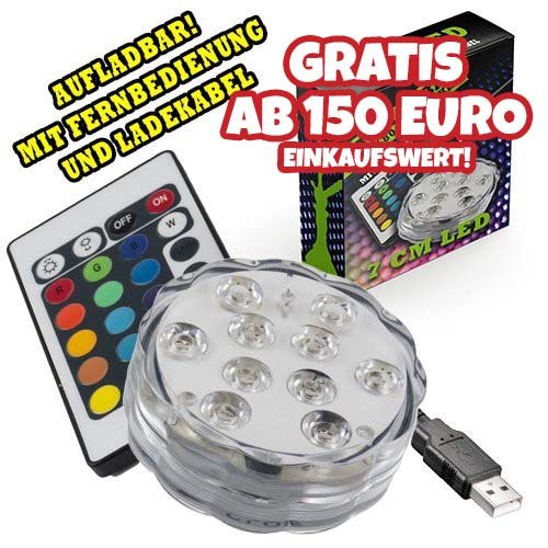 GRATIS Ottaman | LED RGB mit Akku und Ferbedienung 7cm