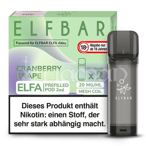 Cranberry Grape | Elfa Pods | Elf Bar | 20mg/ml | 2 Stk.