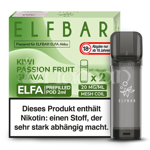 Kiwi Passion Fruit Guava | Elfa Pods | Elfbar | 20mg/ml | 2 Stk.