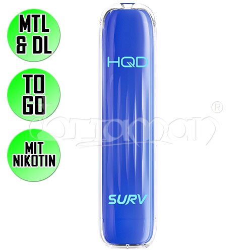 Blueberry | HQD Surv | Nikotin 18mg/ml | Einweg E-Zigarette / E-Shisha | 600 Züge