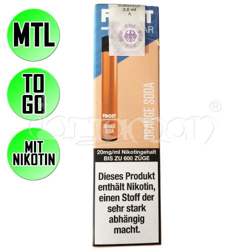 Orange Soda | Dr. Frost | Nikotin 20mg/ml | Einweg E-Zigarette / E-Shisha | 600 Züge