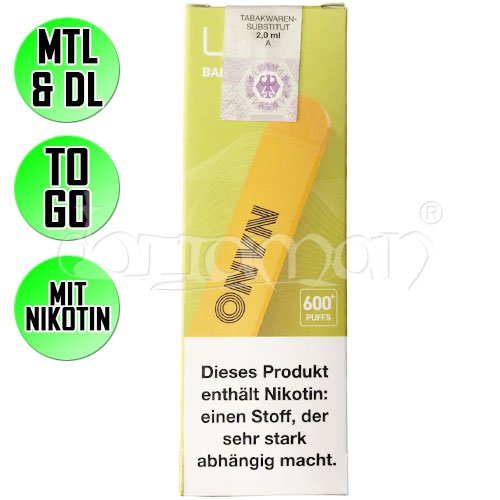 Banane Ice | Lio Nano | Nikotin 20mg/ml | Einweg E-Zigarette / E-Shisha | 600 Zge