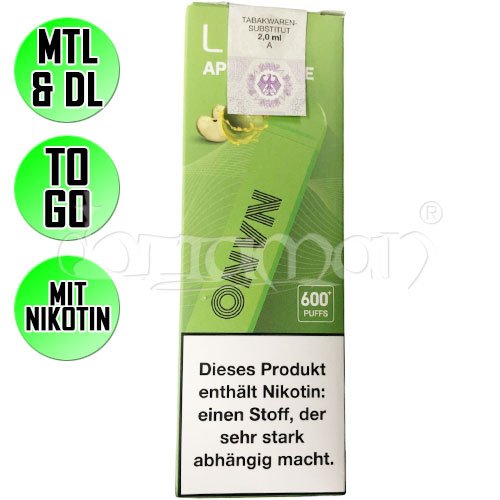 Apple Juice | Lio Nano | Nikotin 20mg/ml | Einweg E-Zigarette / E-Shisha | 600 Züge