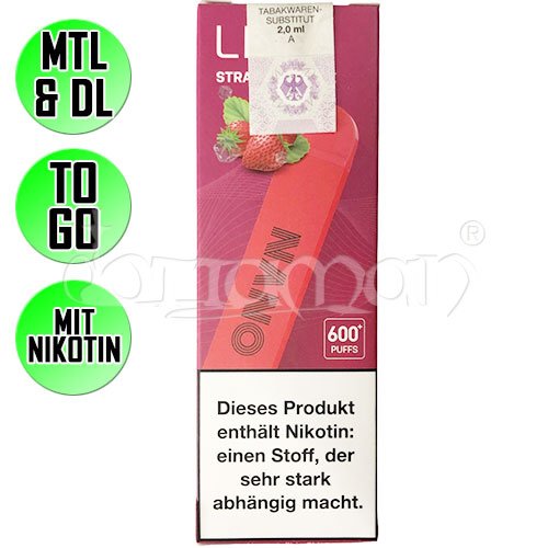 Strawberry Ice | Lio Nano | Nikotin 20mg/ml | Einweg E-Zigarette / E-Shisha | 600 Züge