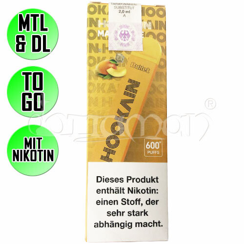 Mango Ice | Hookain Nano X  | Nikotin 20mg/ml | Einweg E-Zigarette / E-Shisha | 600 Züge