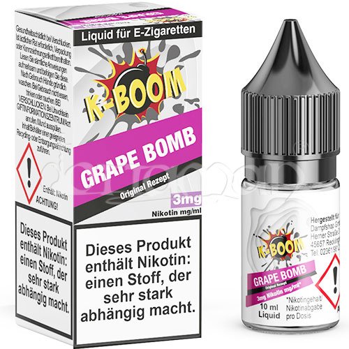 Grape Bomb | K-Boom | Nikotin 3mg/ml | Liquid | 10ml