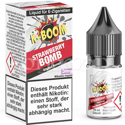 Strawberry Bomb | K-Boom | Nikotin 3mg/ml | Liquid | 10ml