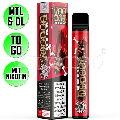Voodoo King | 187 Strassenbande | Nikotin 20mg/ml | Einweg E-Zigarette / E-Shisha | 600 Züge