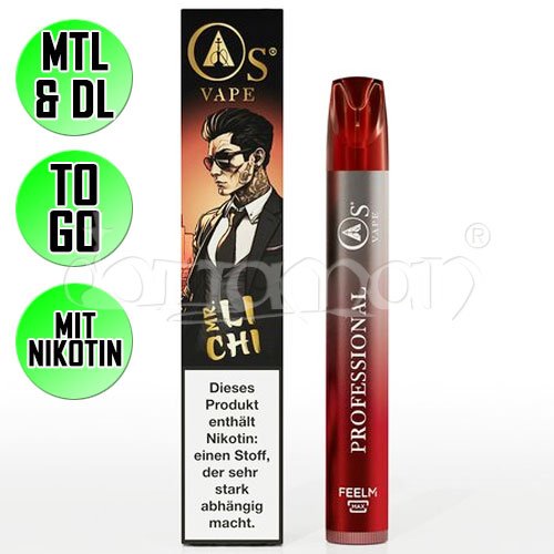 Mr Li Chi | Os Tobacco | Nikotin 20mg/m | Einweg E-Zigarette / E-Shisha | 750 Zge