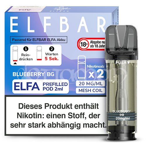 Blueberry BG | Elfa Pods | Elfbar | 20mg/ml | 2 Stk.