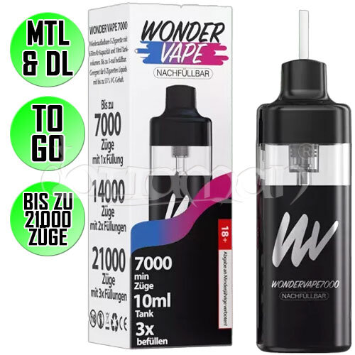 Wondervape 7000 | Nachfüllbare Einweg E-Zigarette / E-Shisha | Bis zu 21000 Züge