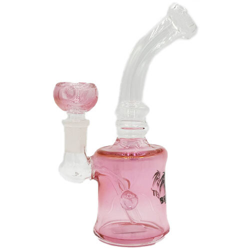 Glas Bong | Breit | Clear / Pink | 16,5cm