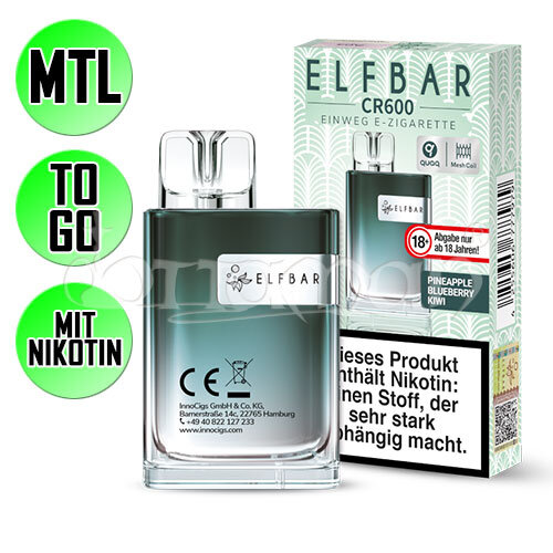 Pineapple Blueberry Kiwi | Elfbar CR600 | Nikotin 20mg/ml | Einweg E-Zigarette / E-Shisha | 600 Züge