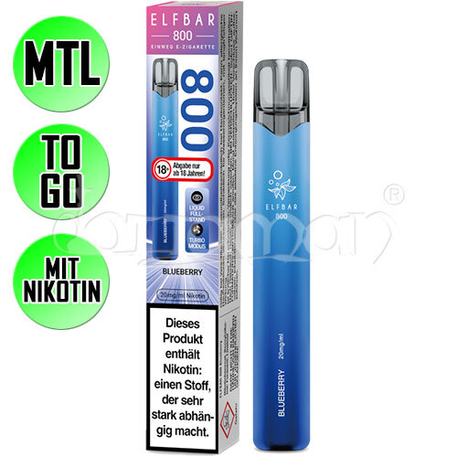 Blueberry | Elfbar 800 | Nikotin 20mg/ml | Einweg E-Zigarette / E-Shisha | 800 Züge