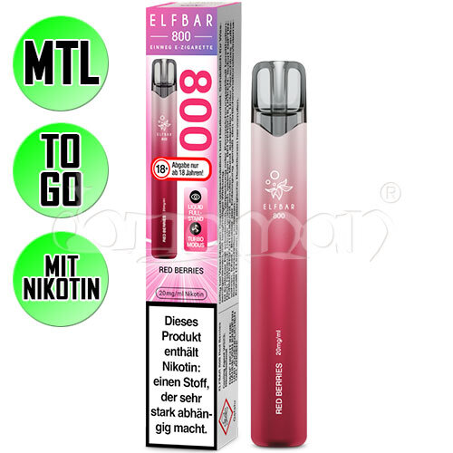 Red Berries | Elfbar 800 | Nikotin 20mg/ml | Einweg E-Zigarette / E-Shisha | 800 Züge