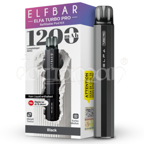 Elfbar | Elfa Turbo Kit | E-Zigaretten Akkuträger | Aurora Schwarz