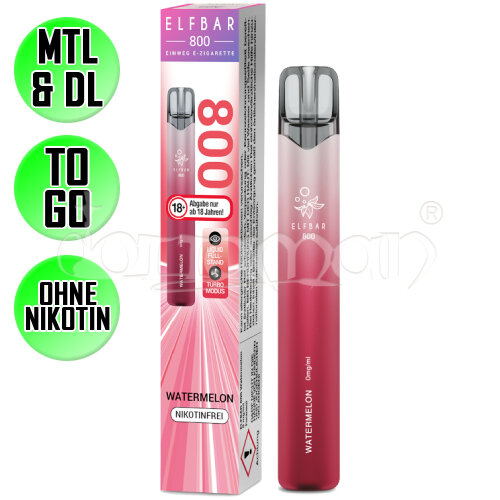 Watermelon | Elfbar 800 | Nikotinfrei | Einweg E-Zigarette / E-Shisha | 800 Züge
