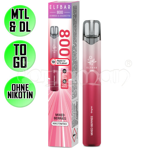 Mixed Berries | Elfbar 800 | Nikotinfrei | Einweg E-Zigarette / E-Shisha | 800 Züge
