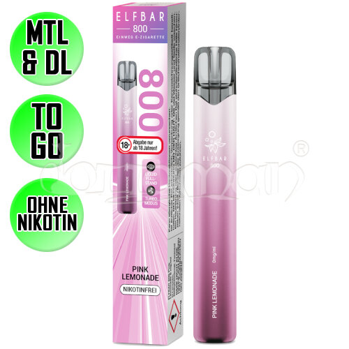 Pink Lemonade | Elfbar 800 | Nikotinfrei | Einweg E-Zigarette / E-Shisha | 800 Züge