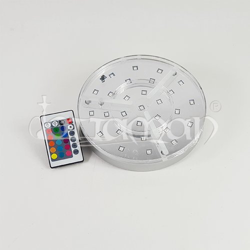 1x Shisha LED Untersetzer Wasserdicht Ø 7cm Fernbedienung Klarglas Acryl  Leucht