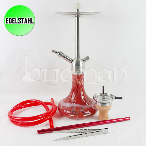 Amy Edelstahl Shisha - Red - 50cm