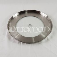 Glas Kohleteller mit Metallrand | 25cm