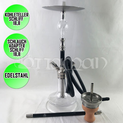 Chill Odyssey 2.0 Carbon Edelstahl Shisha - Clear - 40cm